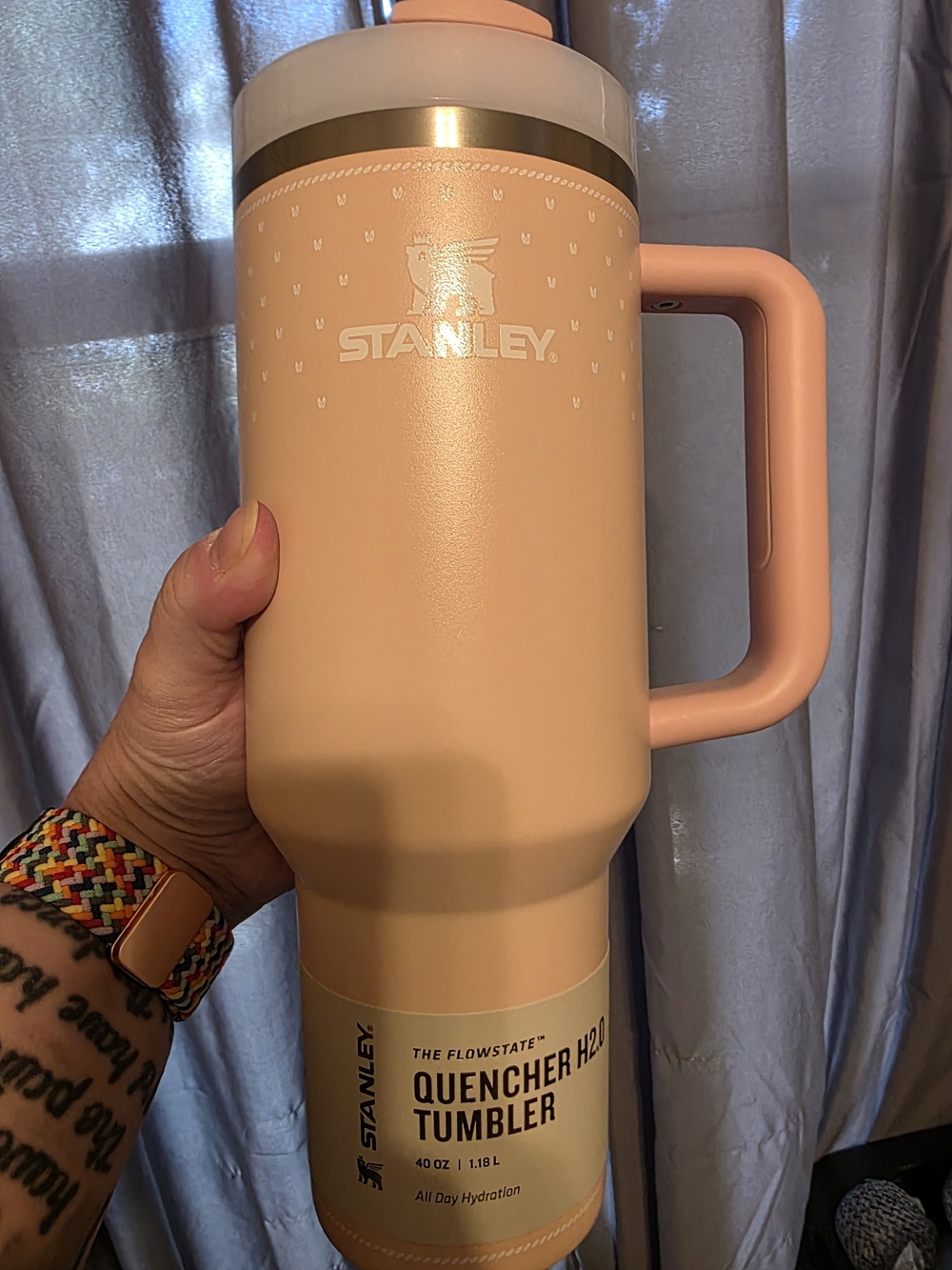 Stanley Peach Matte Quencher H2.0 Tumbler with Handle